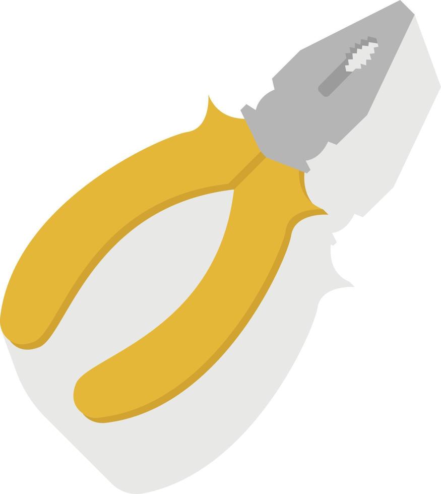 Yellow pliers, illustration, vector on white background.