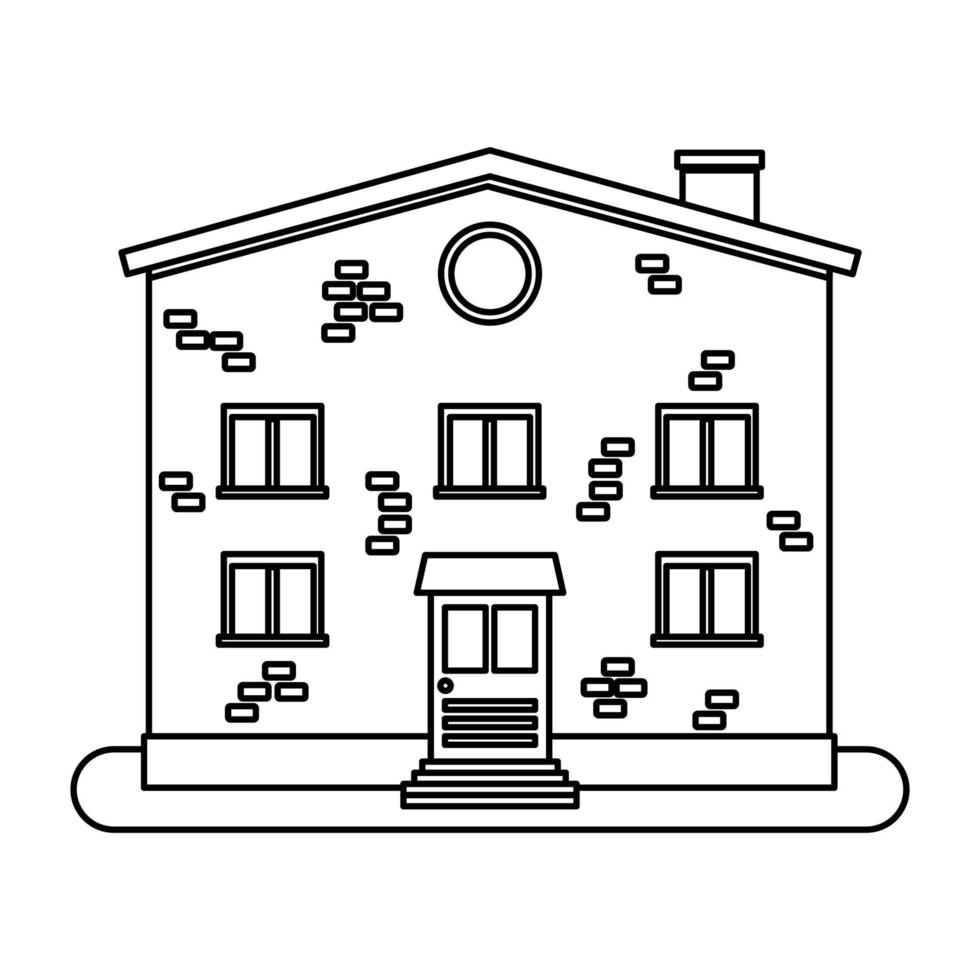 casa en estilo de línea fina sobre fondo blanco. ilustración vectorial vector