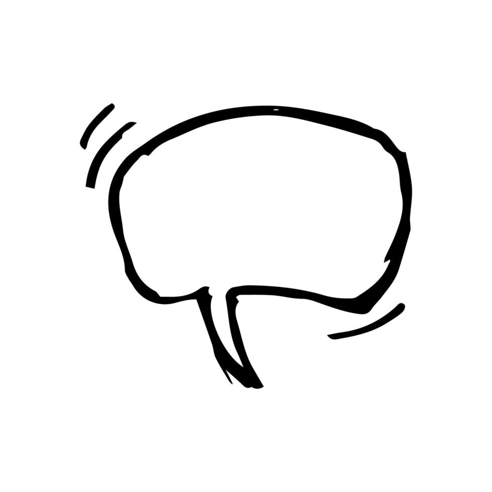 Sketch Speech Bubble. Hand drawn blank Speech Bubble. Dialog empty cloud on white background. Vector illustration.