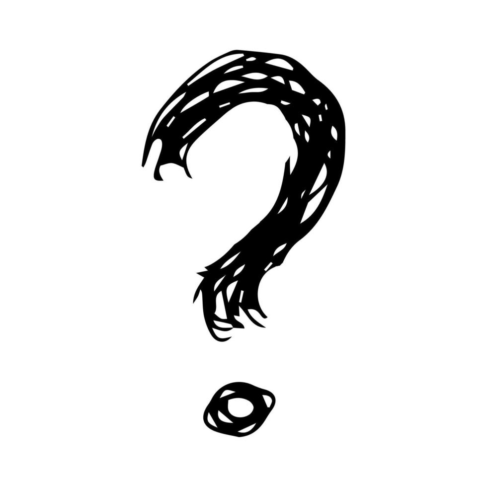 Hand drawn ink question mark illustration in sketch style. Single element  for design 13037838 Vector Art at Vecteezy