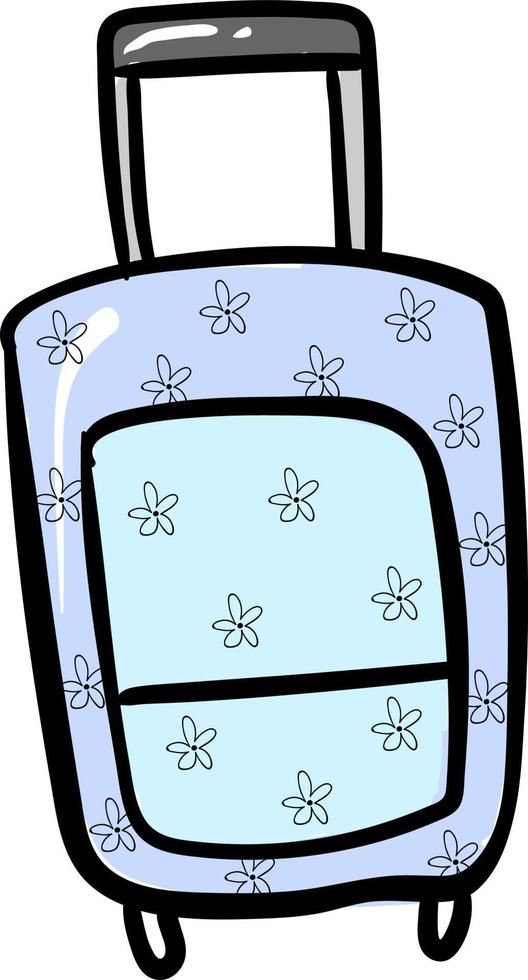 Blue suitcase, illustration, vector on white background.