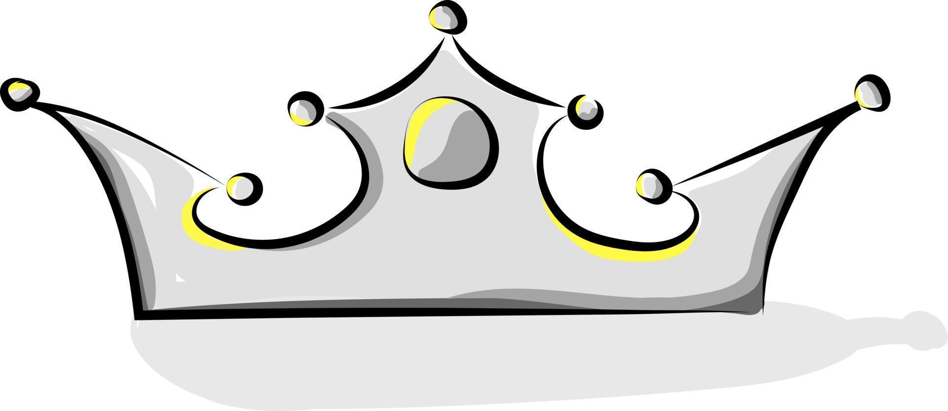 Silver crown, illustration, vector on white background.