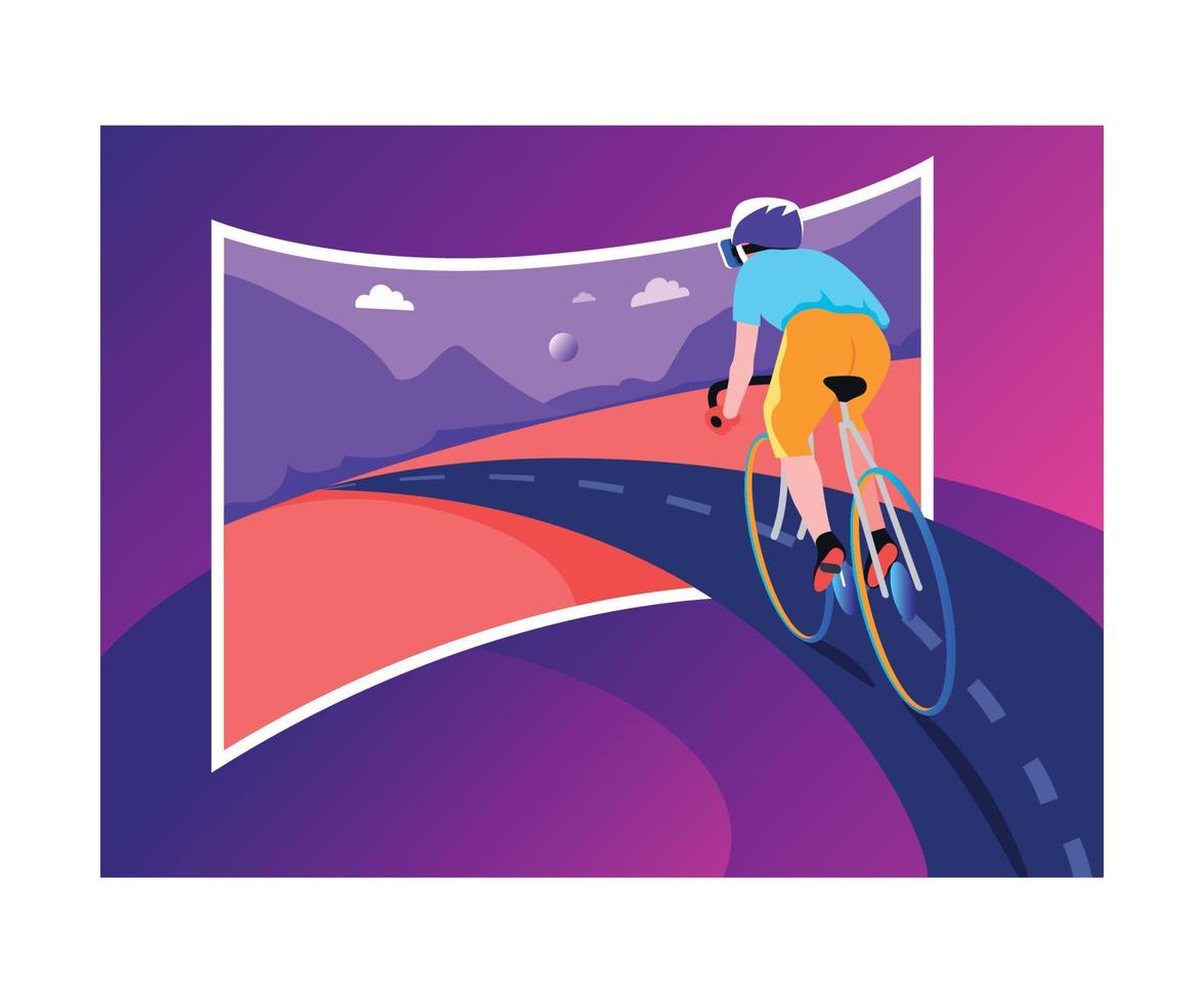 Virtual reality cycle travel vector