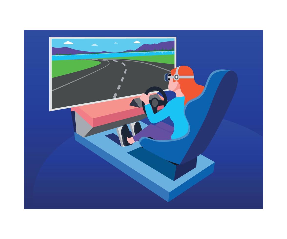 Virtual reality driving game vector