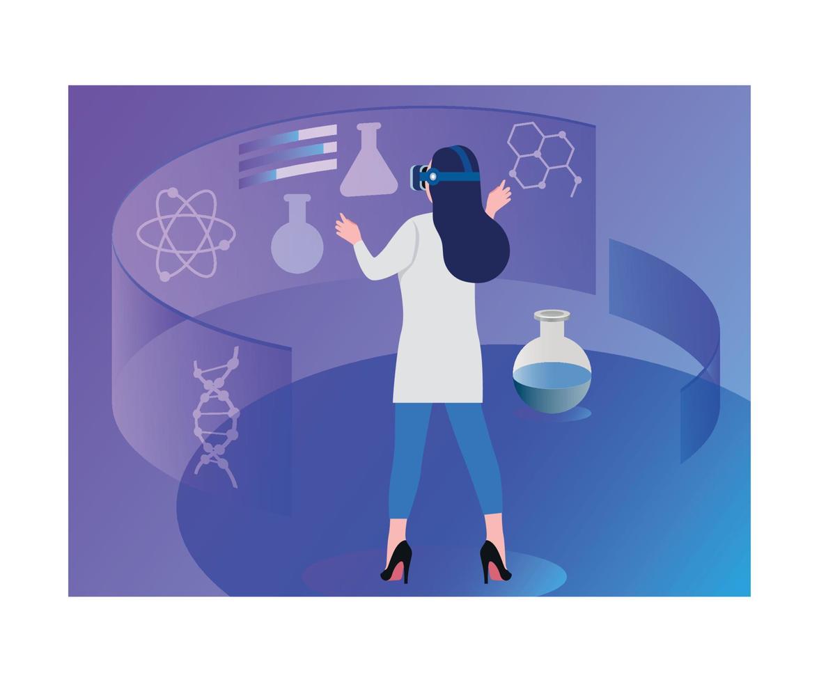 Virtual chemical lab experiment vector