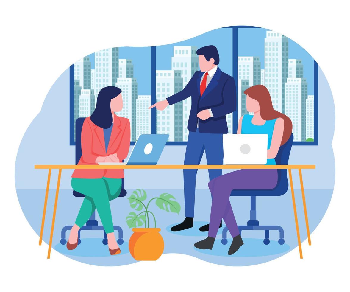 Business team during a meeting vector