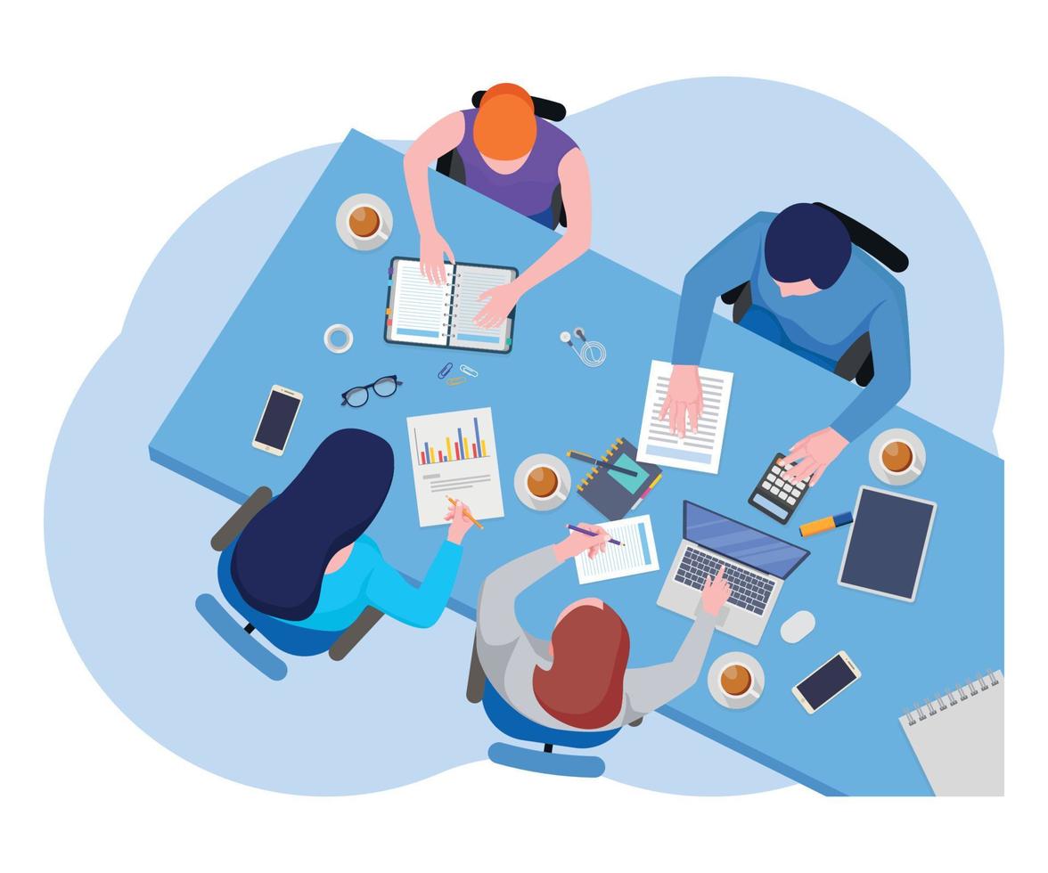 Business team during a meeting vector