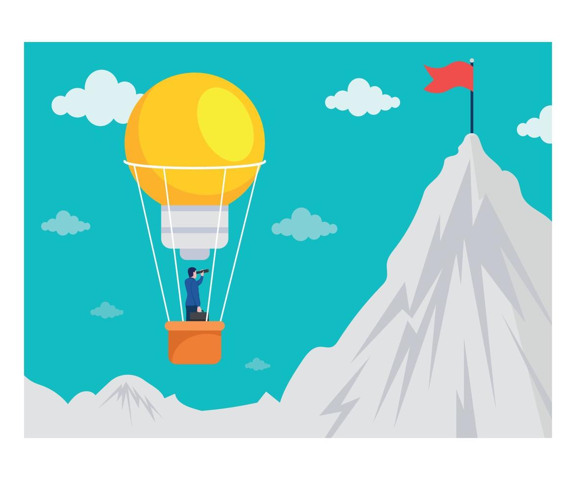 Business goal air balloon vector