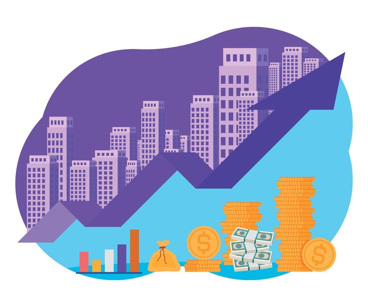 crecimiento de las ganancias de los ingresos comerciales vector