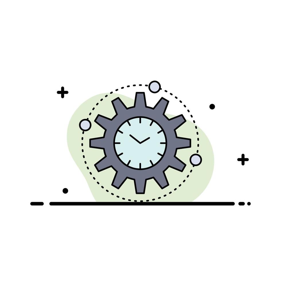 Efficiency management processing productivity project Flat Color Icon Vector