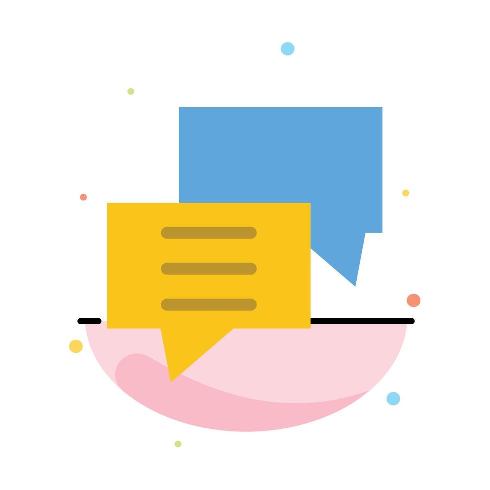 Bubbles Chat Customer Discuss Group Abstract Flat Color Icon Template vector