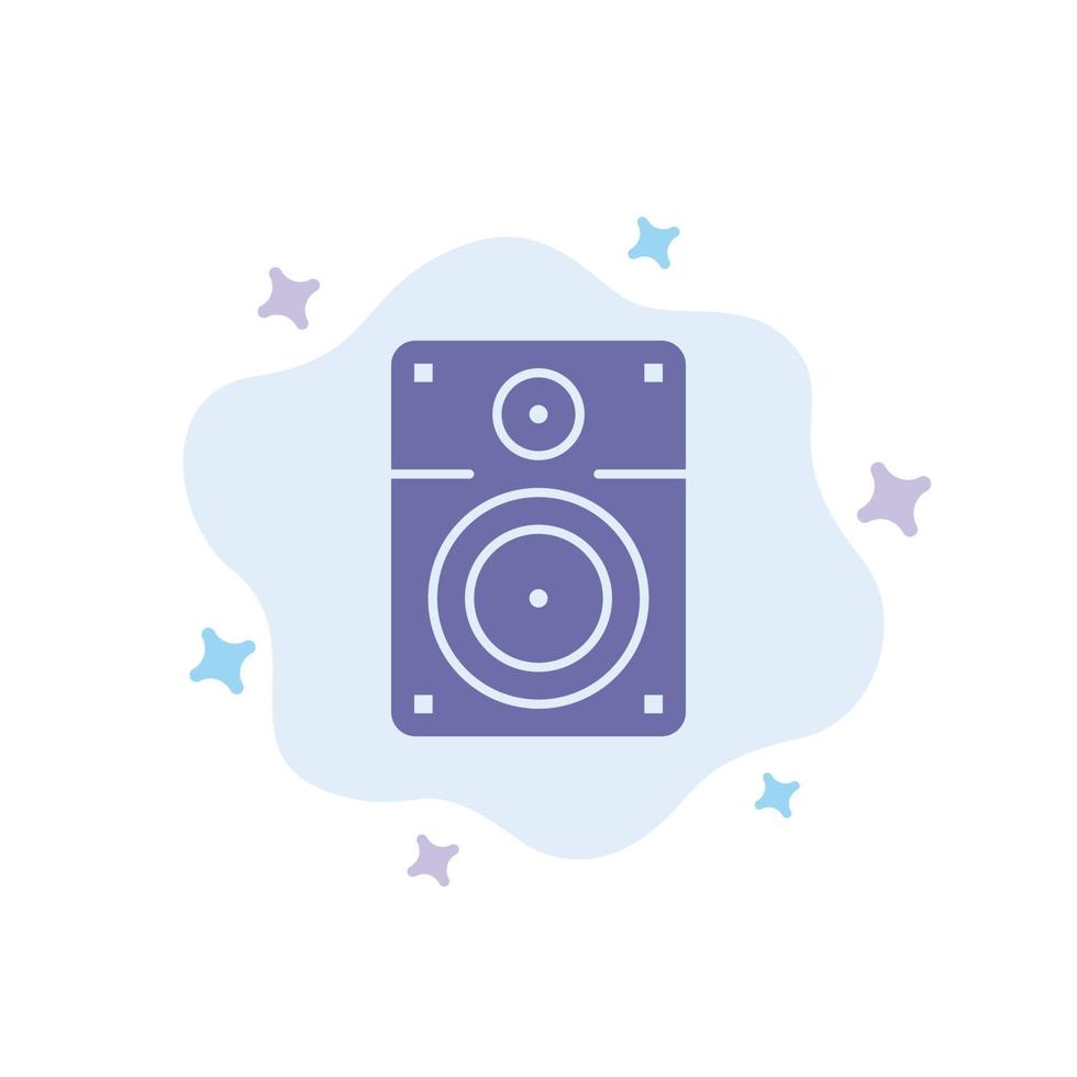 Speaker Loud Music Education Blue Icon on Abstract Cloud Background vector
