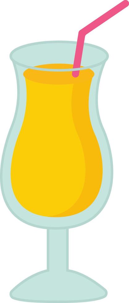 Glass of juice, illustration, vector on white background.