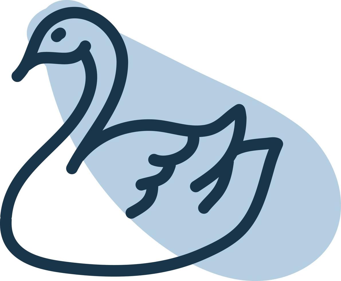 Swiming bird, illustration, vector, on a white background. vector