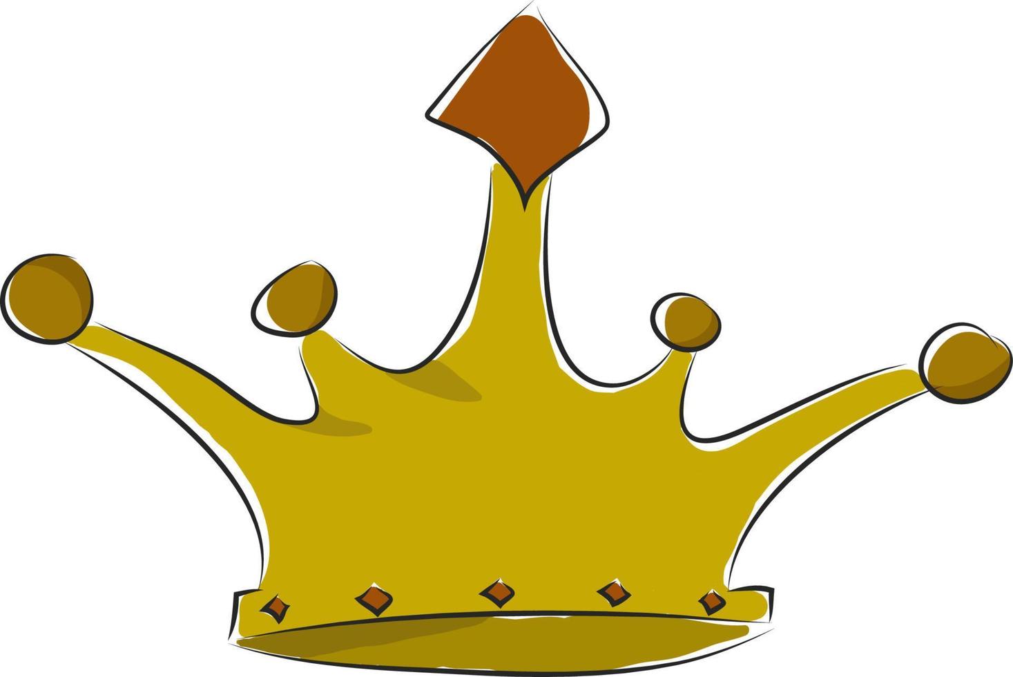 A shiny golden crown, vector or color illustration.