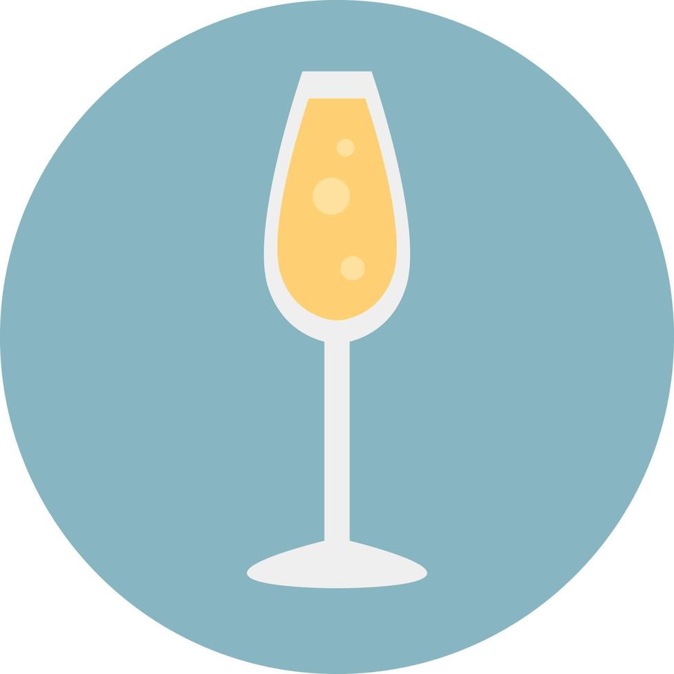 Glass of champagne, illustration, vector on a white background.