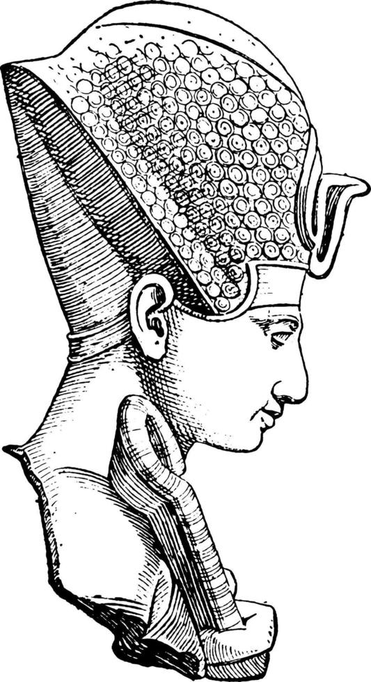 ramses ii de perfil, ilustración vintage vector