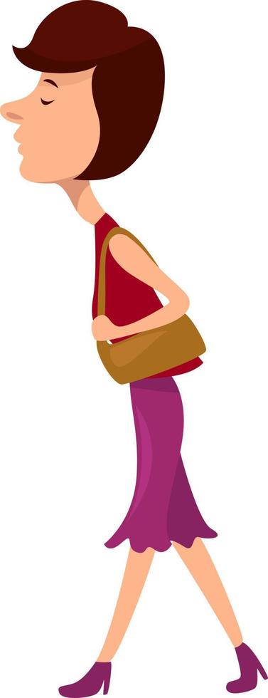 Tall woman, illustration, vector on white background.