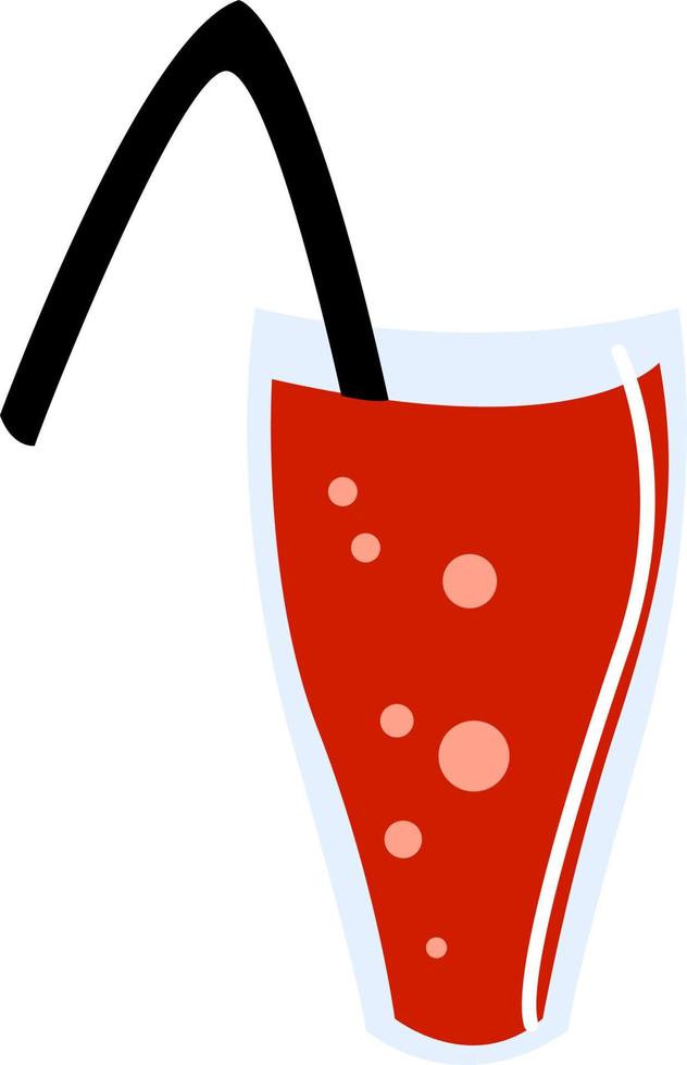Red soda, illustration, vector on white background.