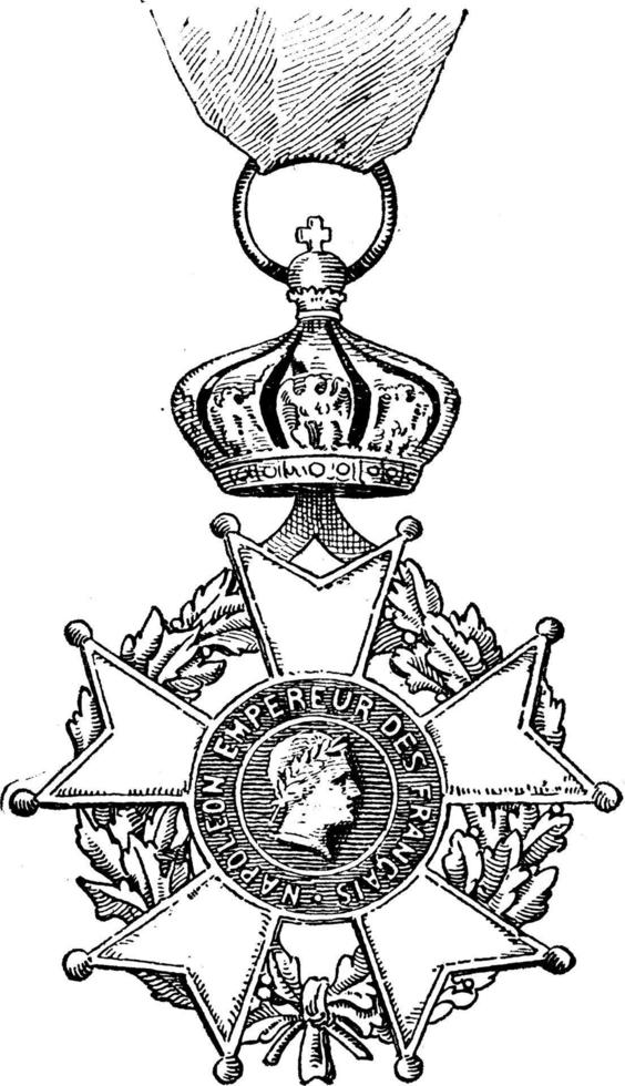 Cross of the Legion of Honor, vintage illustration. vector