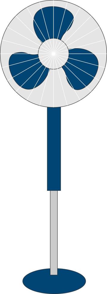 Blue fan, illustration, vector on white background.