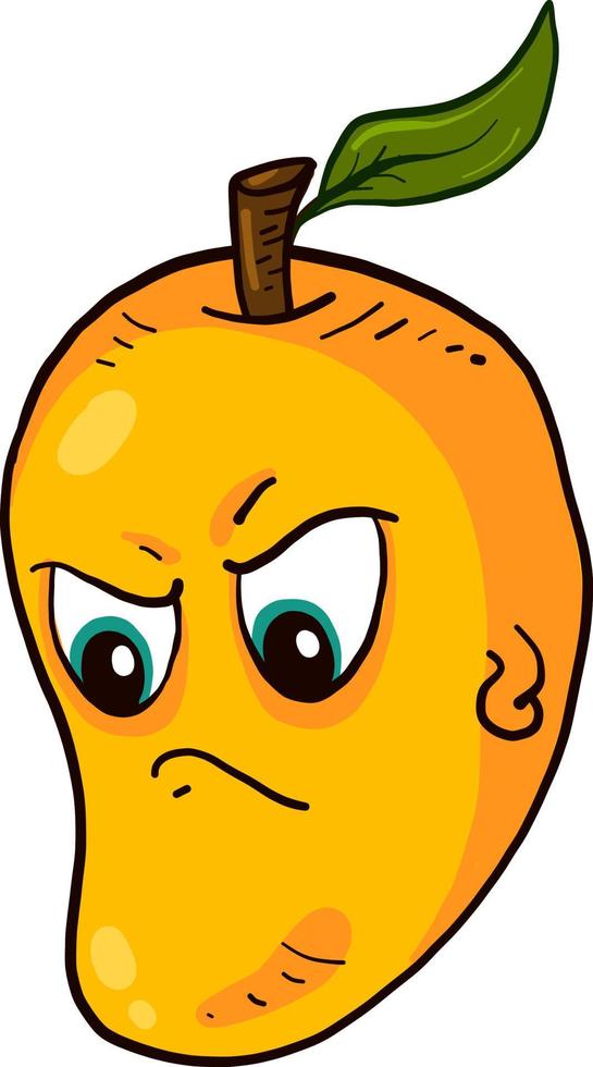 Angry mango,illustration,vector on white background vector