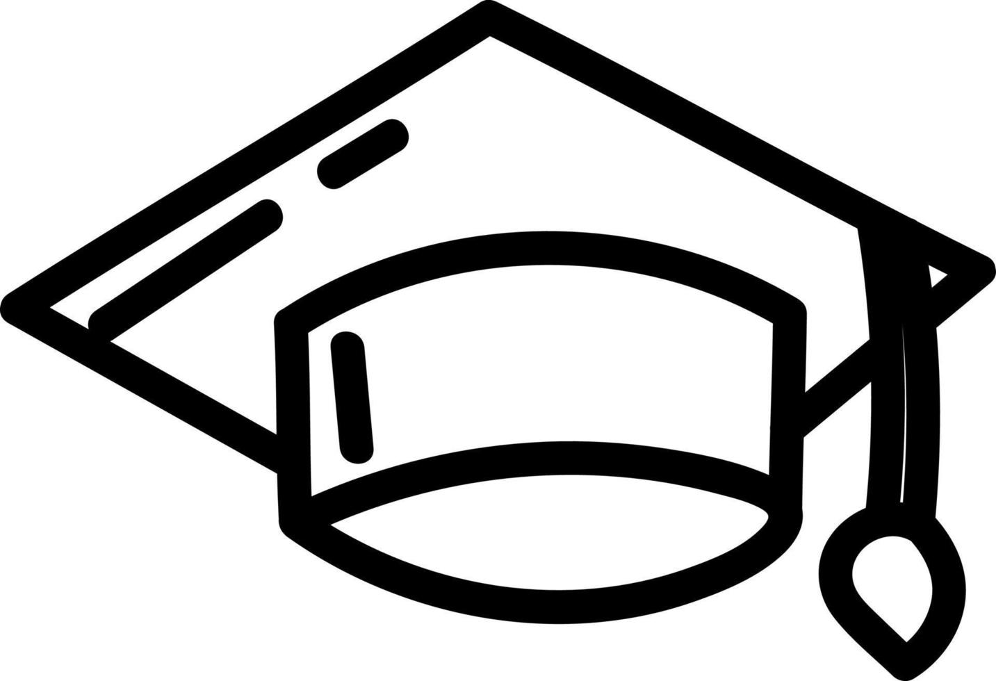 White graduation cap, illustration, vector on white background.