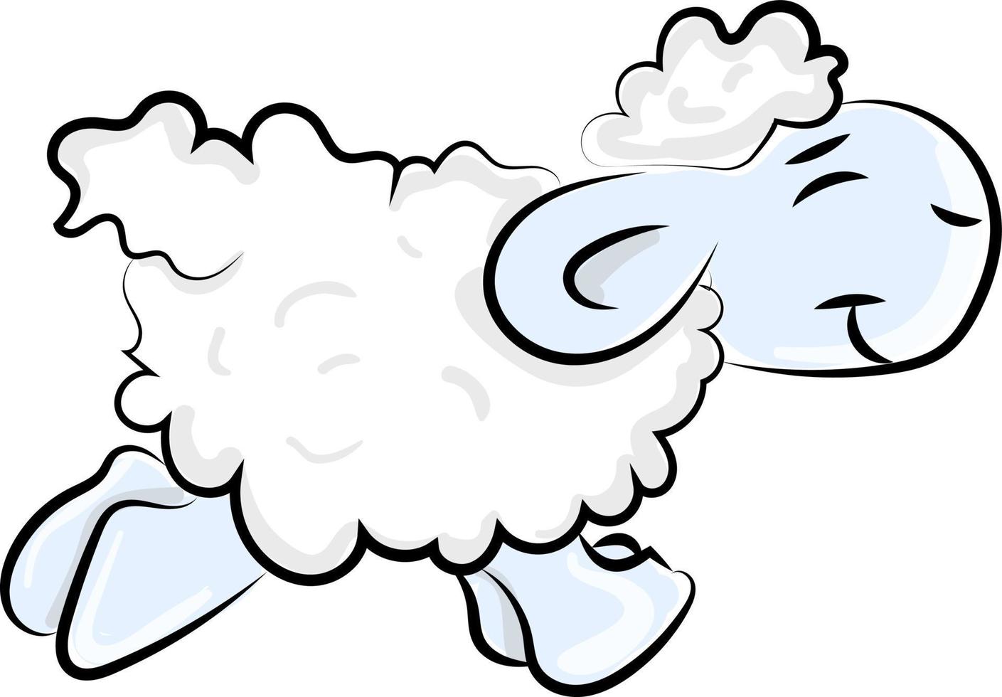 Small sheep, illustration, vector on white background.