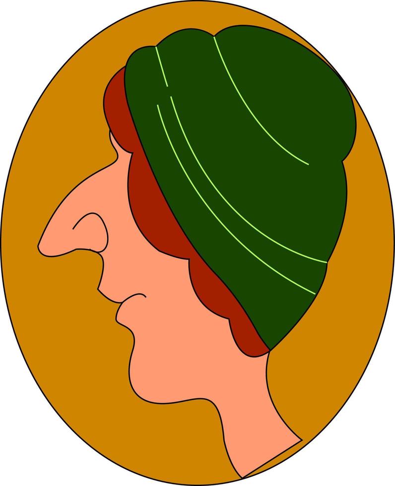 niño con gorra verde, ilustración, vector sobre fondo blanco.