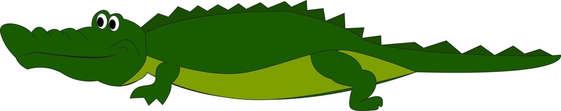 una ilustración de cocodrilo, vector o color feliz.