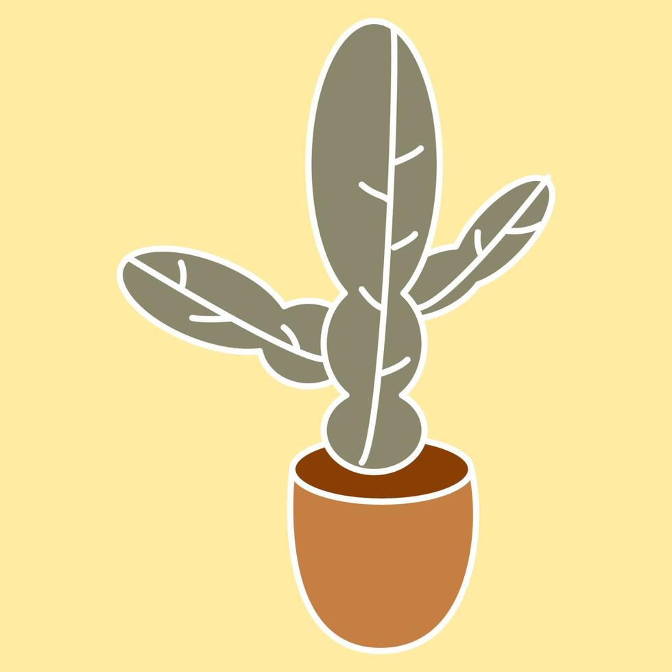 Big cactus in pot, illustration, vector, on a white background. vector