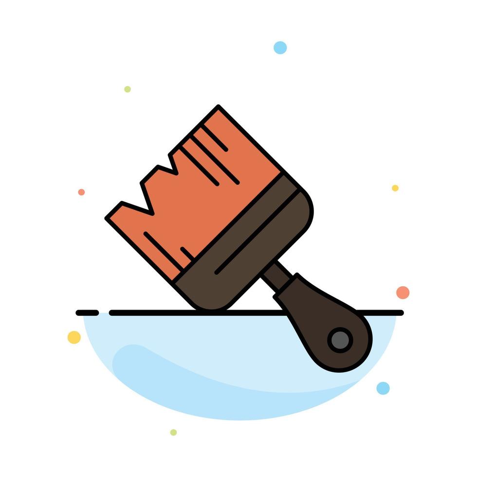 Brush Building Construction Paint Abstract Flat Color Icon Template vector
