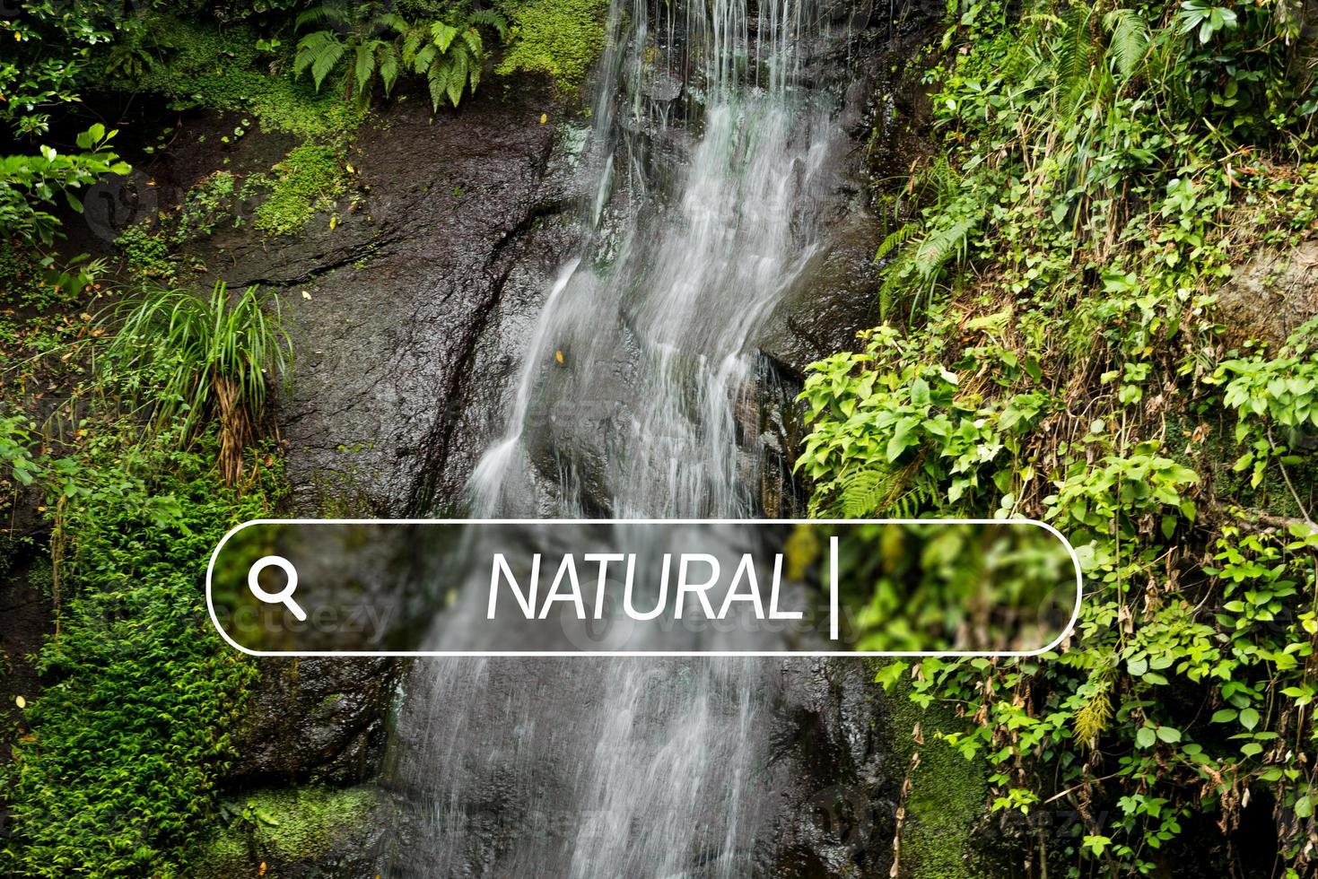 Beautiful waterfall. Shot of beautiful waterfall with search engine on it photo