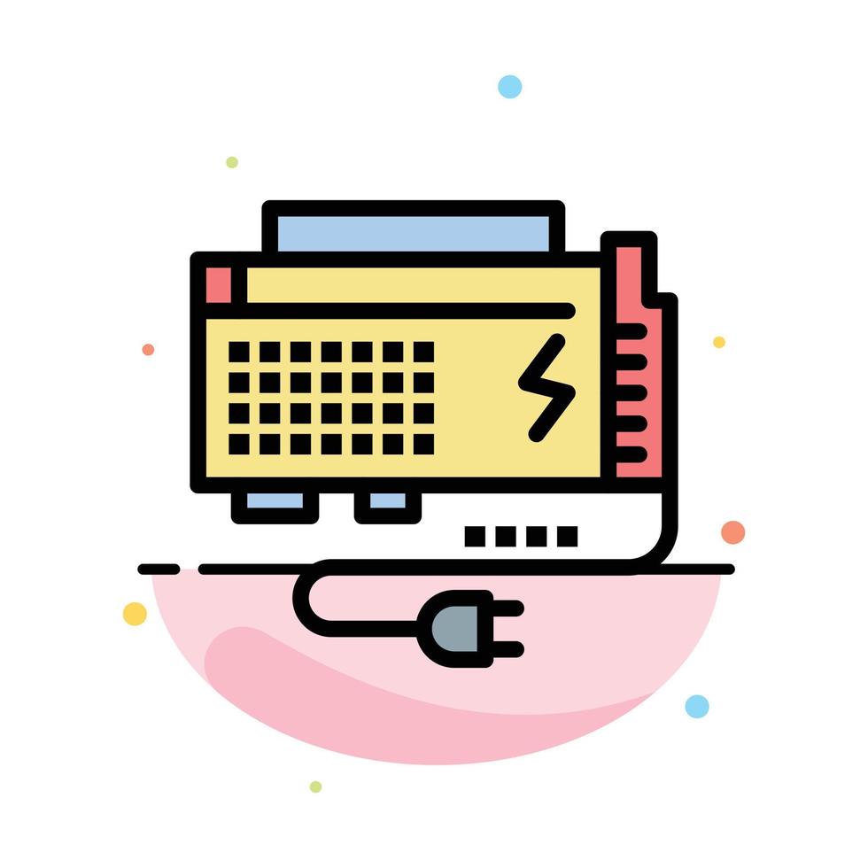 Apc Battery Computer Power Source Abstract Flat Color Icon Template vector