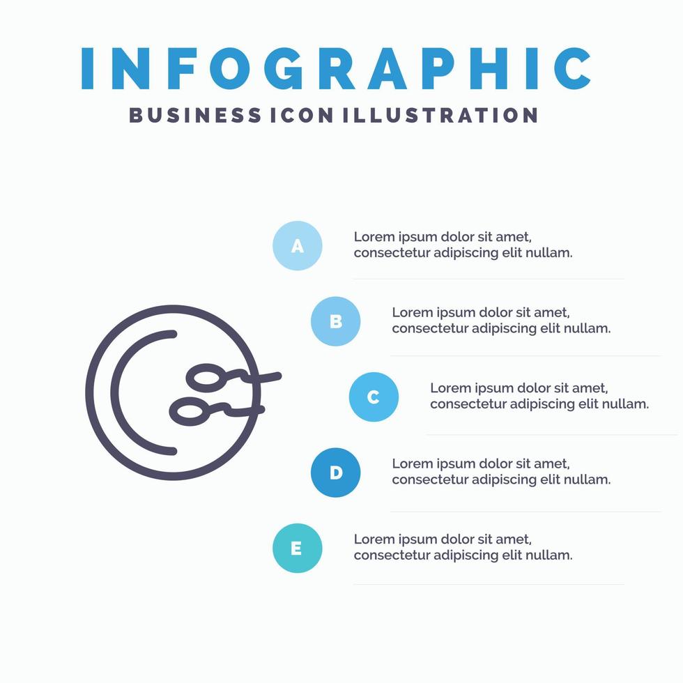 Process Medical Reproduction Medicine Line icon with 5 steps presentation infographics Background vector