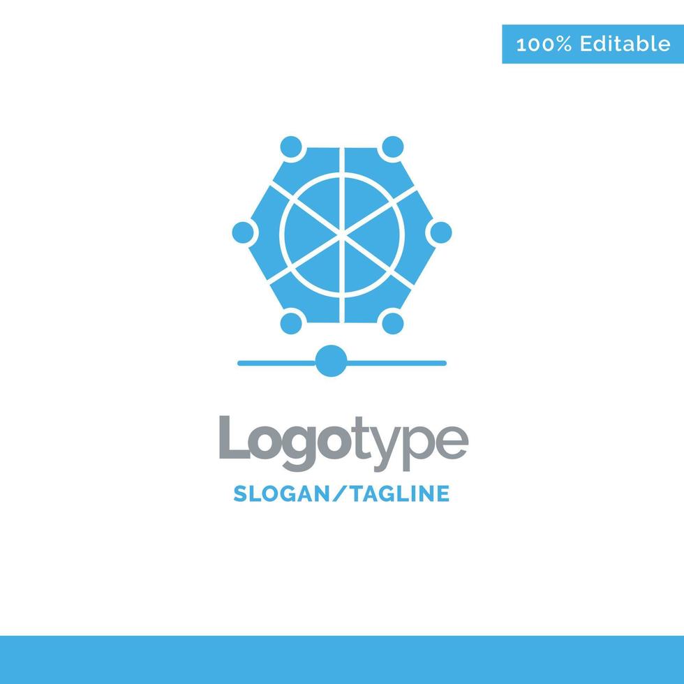 Machine Learning Language Data Blue Solid Logo Template Place for Tagline vector