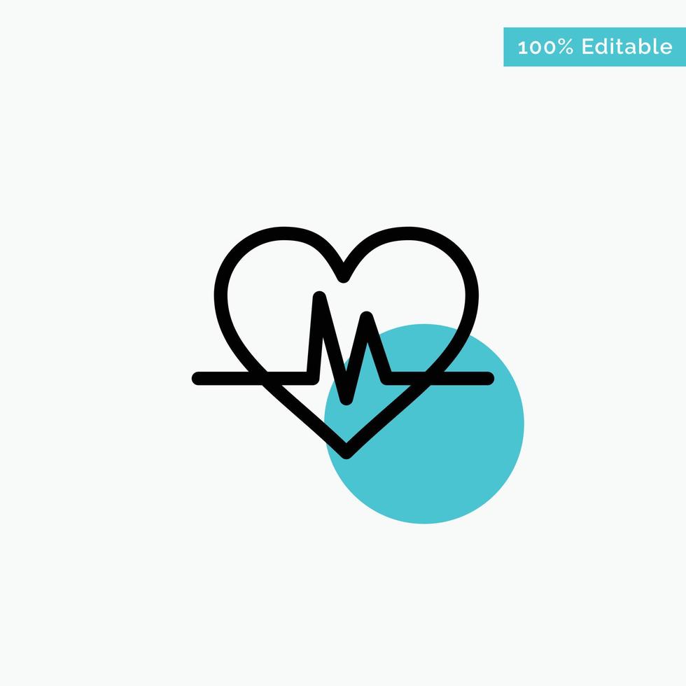Ecg Heart Heartbeat Pulse turquoise highlight circle point Vector icon