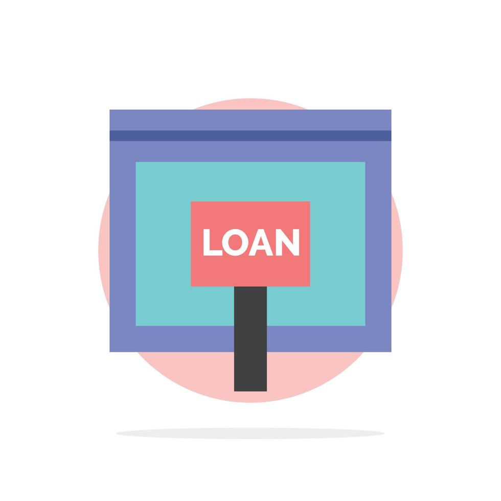 crédito internet préstamo dinero en línea círculo abstracto fondo color plano icono vector