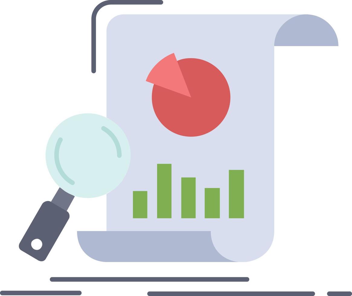 Analysis analytics business financial research Flat Color Icon Vector