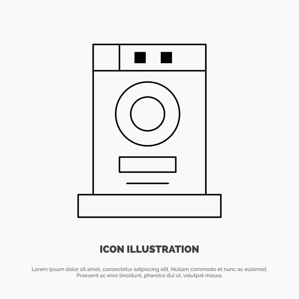 Clothes Dryer Furniture Machine Line Icon Vector