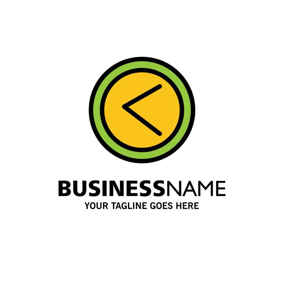 Arrow Interface Left User Business Logo Template Flat Color vector