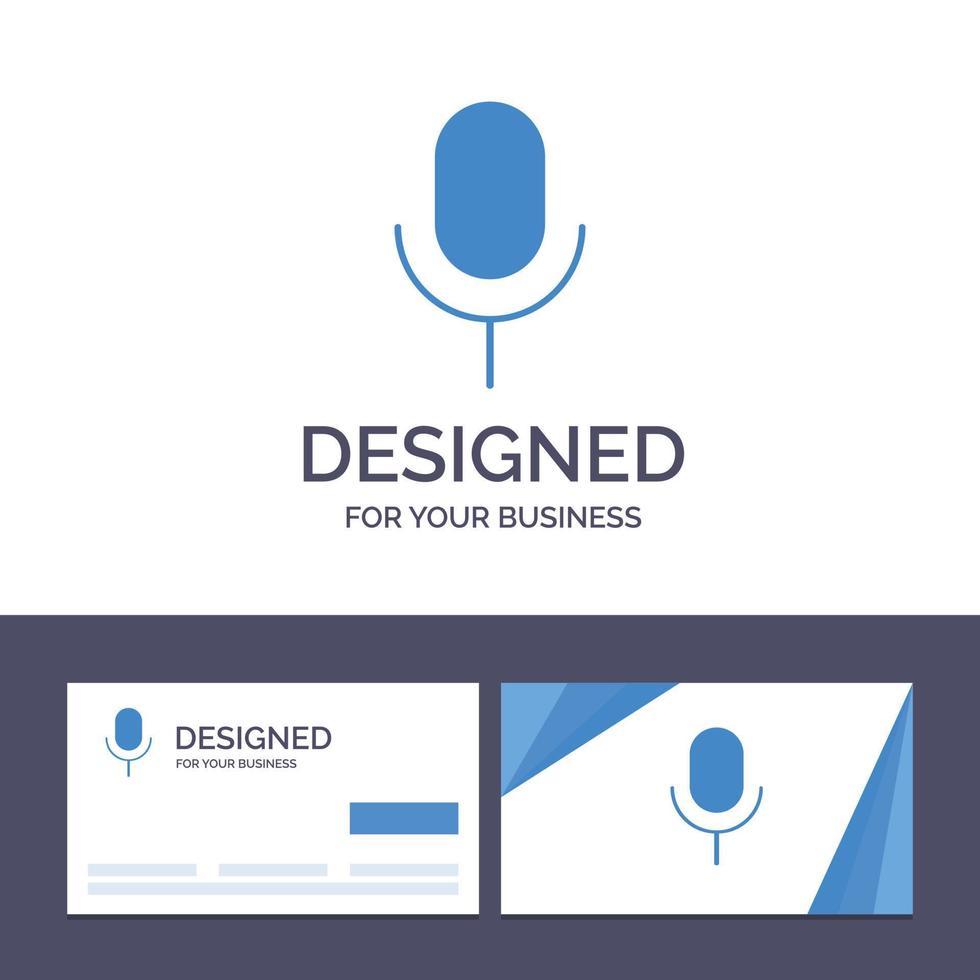 Creative Business Card and Logo template Mic Microphone Basic Ui Vector Illustration