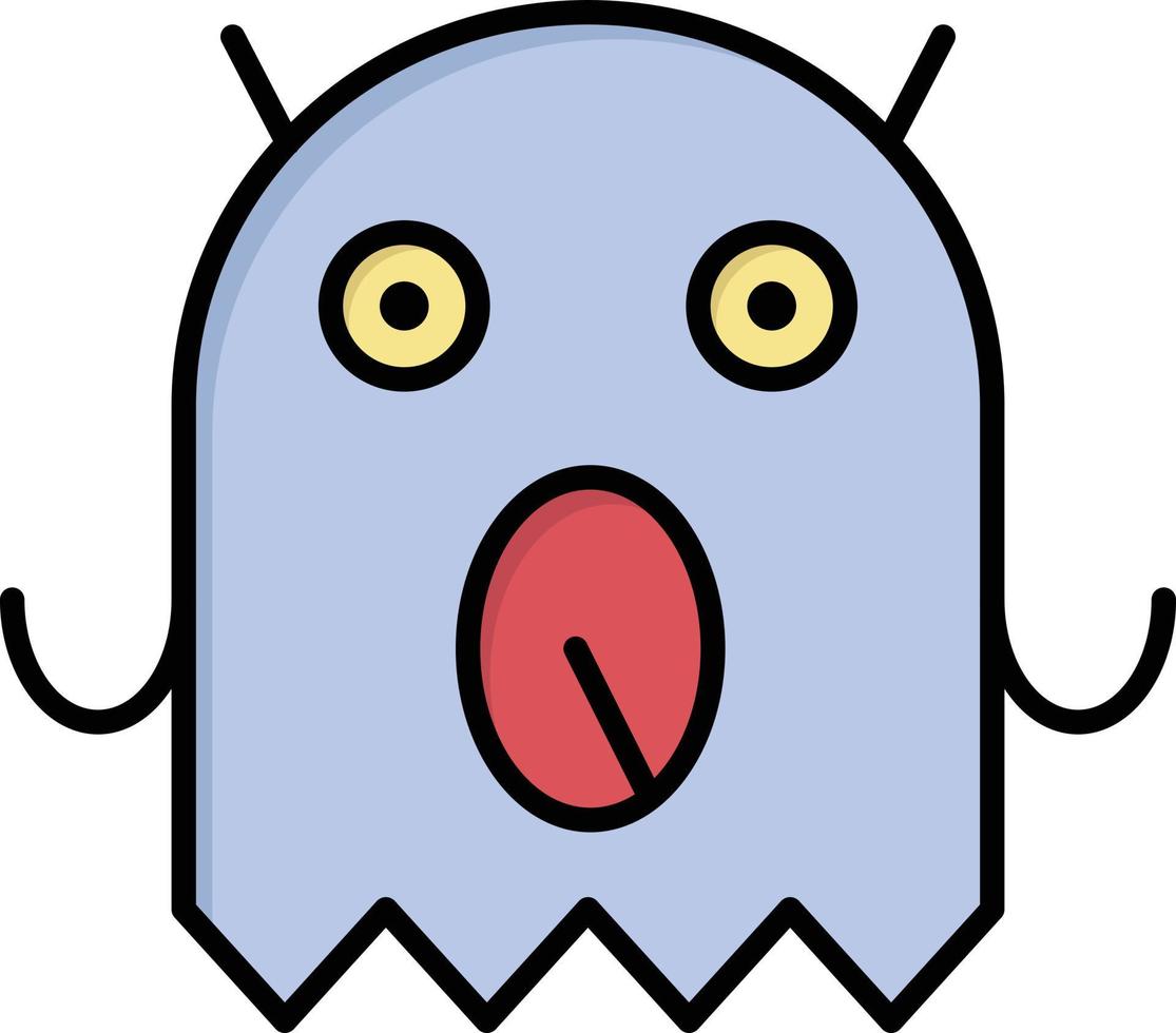 monstruo alienígena espacio color plano icono vector icono banner plantilla