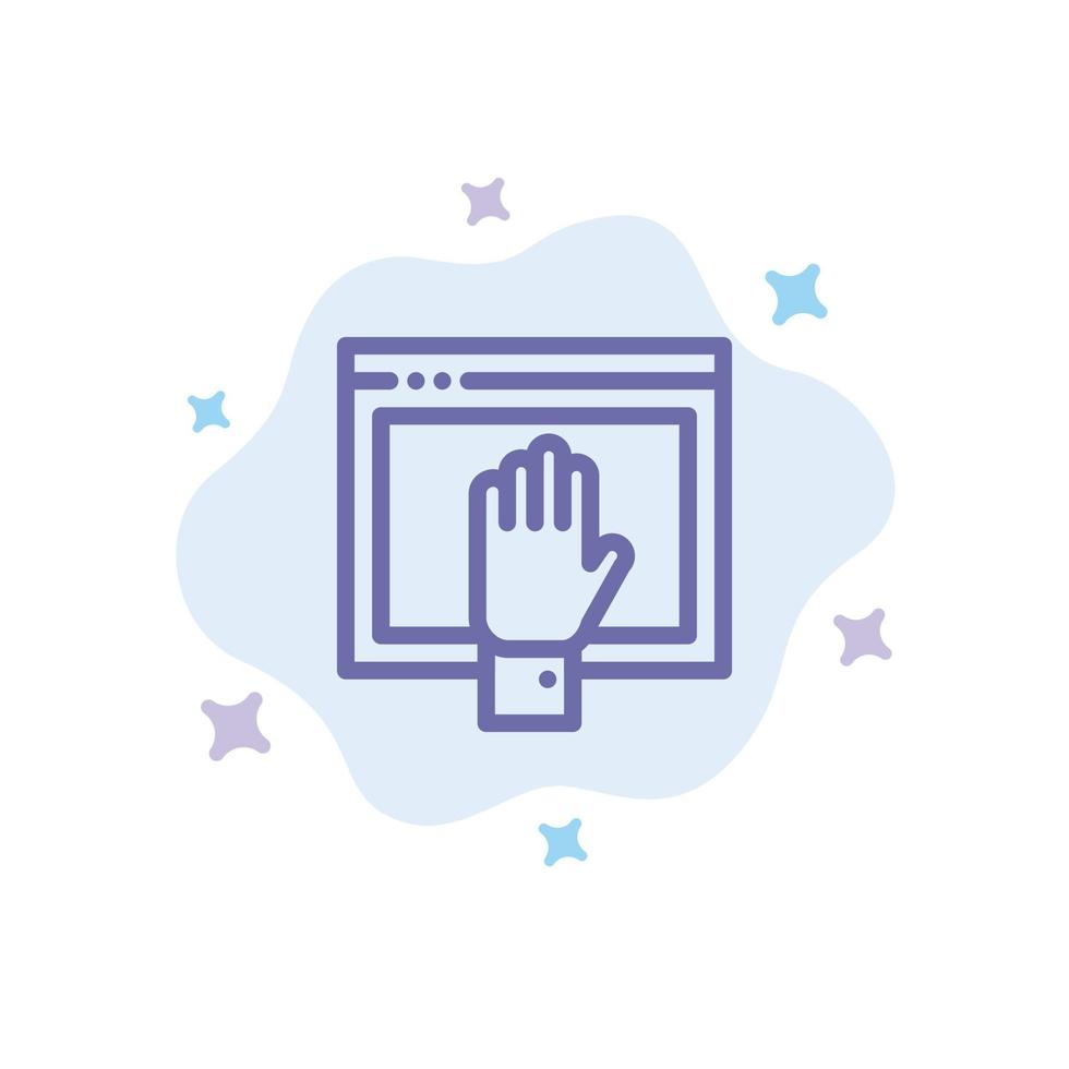 Access Content Free Internet Open Blue Icon on Abstract Cloud Background vector