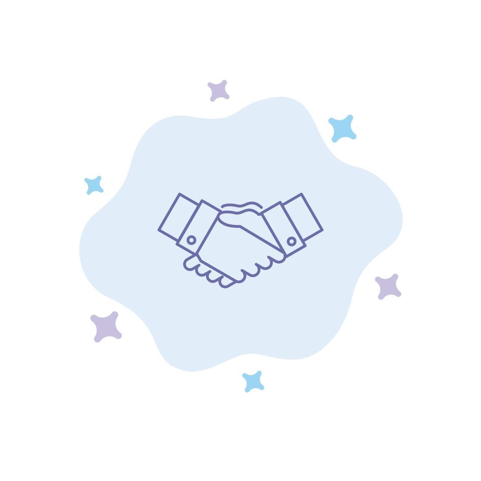 Handshake Agreement Business Hands Partners Partnership Blue Icon on Abstract Cloud Background vector