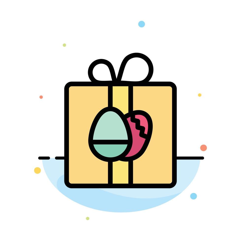 Gift Box Birthday Easter Abstract Flat Color Icon Template vector