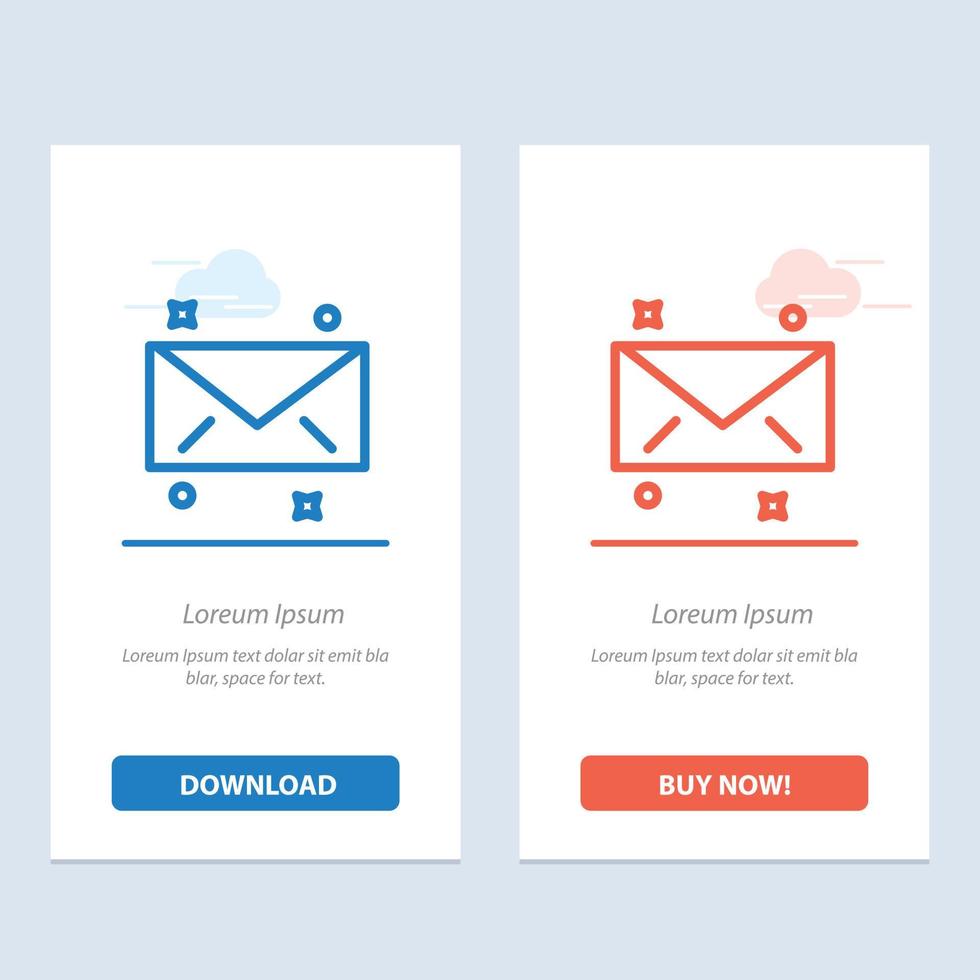 Message Mail Email  Blue and Red Download and Buy Now web Widget Card Template vector