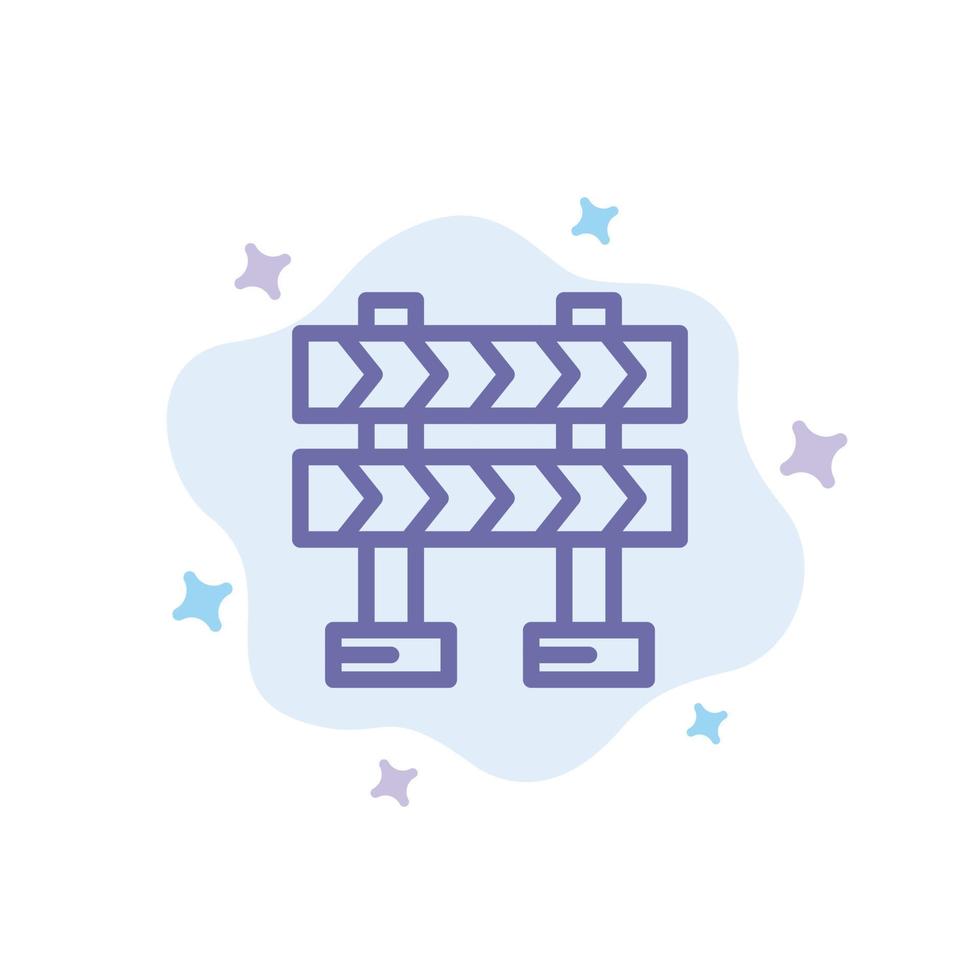 Barricade Barrier Construction Blue Icon on Abstract Cloud Background vector
