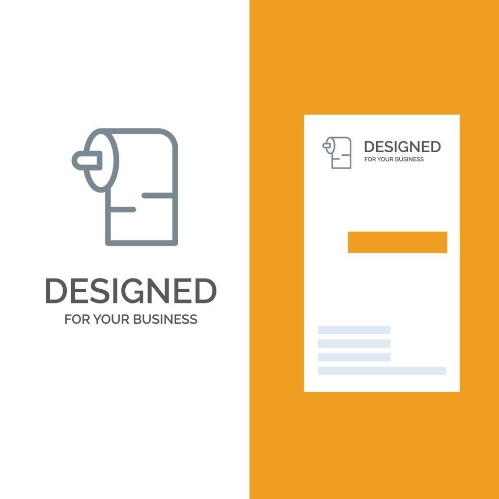 Cleaning Paper Tissue Grey Logo Design and Business Card Template vector