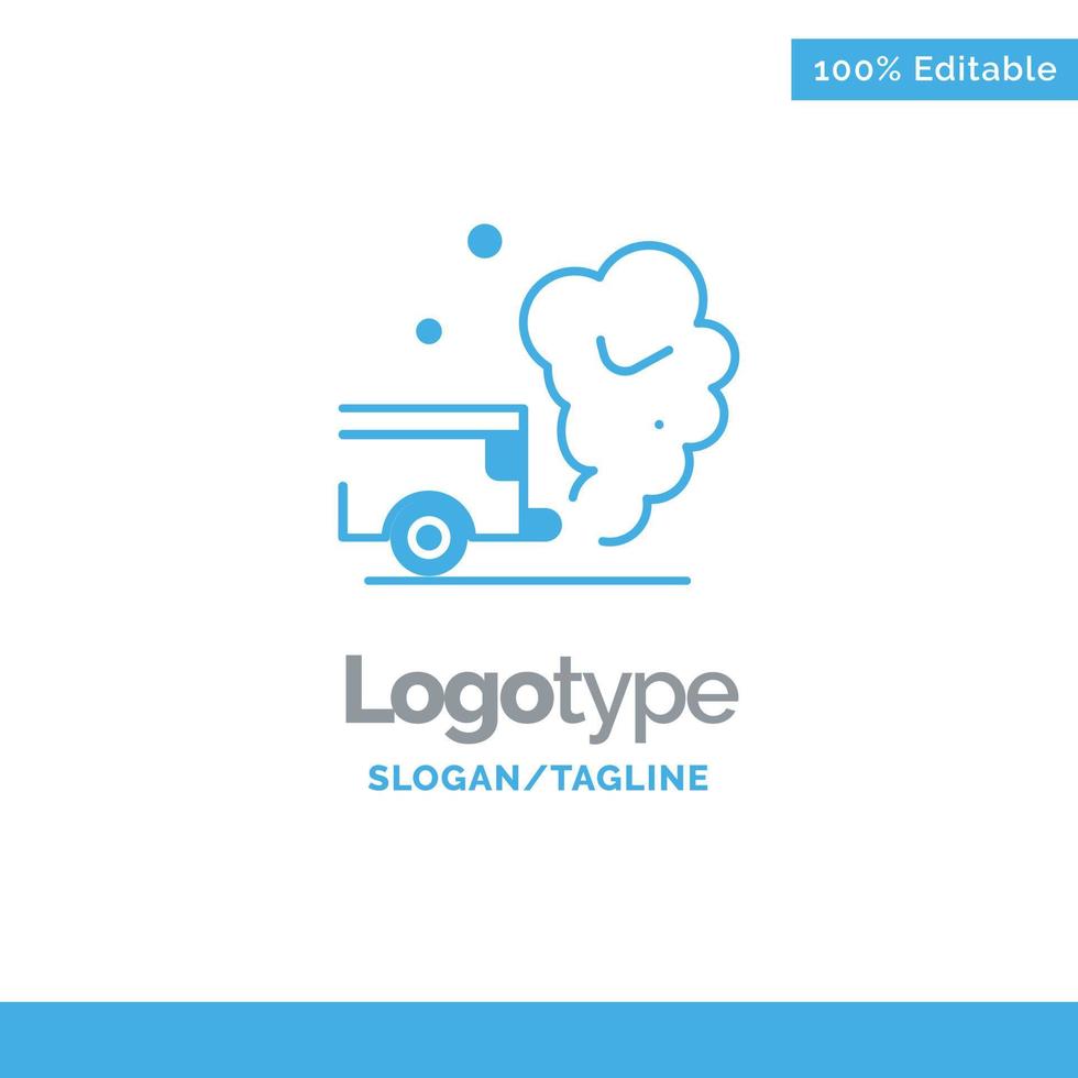 aire coche gas contaminación humo azul sólido logotipo plantilla lugar para eslogan vector